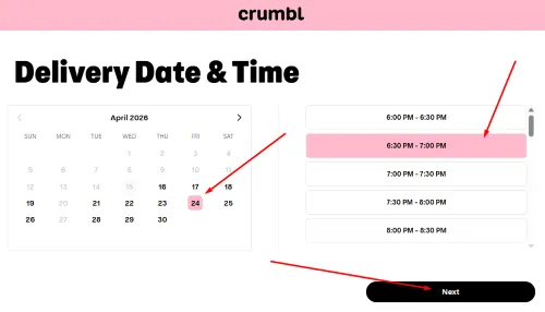 Choose Your Delivery Date and Time